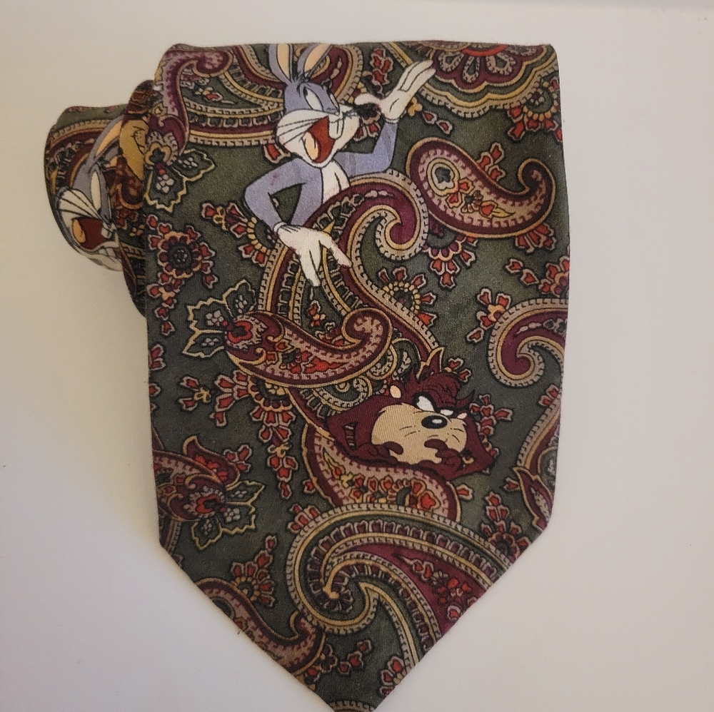 Looney Tunes Paisley Silk Tie